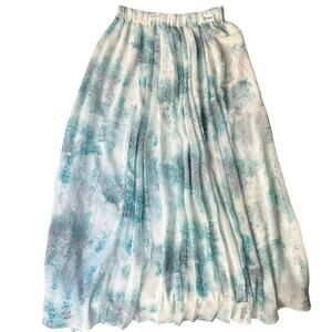 Mossimo Women’s Semi-sheer Floral Maxi Skirt size XS, White & Green